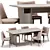 Elegant Dining Set with Louise Chair 3D model small image 1