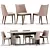 Elegant Dining Set with Louise Chair 3D model small image 2