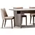 Elegant Dining Set with Louise Chair 3D model small image 3