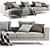 Contemporary Jesse Chaise Longue Sofa 3D model small image 1