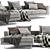 Contemporary Jesse Chaise Longue Sofa 3D model small image 3