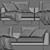 Contemporary Jesse Chaise Longue Sofa 3D model small image 5