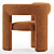 Azure Velvet Lounge Chair, 3D Model 3D model small image 5