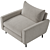 Eco-Weave Grey Loveseat Russo 3D model small image 1