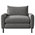 Eco-Weave Grey Loveseat Russo 3D model small image 6