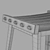 Modern Teak Caterpillar Tabouret 3D model small image 2