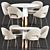 Luxury Marble Dining Set 3D model small image 1