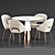 Luxury Marble Dining Set 3D model small image 2
