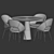 Luxury Marble Dining Set 3D model small image 3