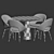 Luxury Marble Dining Set 3D model small image 4