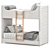 Modern Two-Level Bunk Bed 3D model small image 1