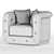 Tufted Leather Armchair SERGE 3D model small image 3