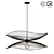 Black Metal Dragonfly Pendant Light 3D model small image 1