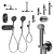 Bossini Apice Bathroom Fixture Set 3D model small image 2