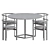 Scandinavian Dining Set with Table 3D model small image 2