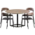 Modern Dining Set with 4 Chairs 3D model small image 1