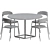 Modern Dining Set with 4 Chairs 3D model small image 9