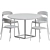 Modern Dining Set with 4 Chairs 3D model small image 10