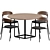 Modern Dining Set with 4 Chairs 3D model small image 11