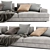 Modern Cassina Chaise Longue Sofa 3D model small image 4