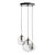 Gilded Clear Glass Triple Pendant 3D model small image 1
