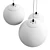 Gilded Clear Glass Triple Pendant 3D model small image 6