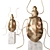 Golden Ant Statuettes Set 3D model small image 5