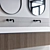 Modern Bathroom Furniture Set, Gessi Inciso Faucet 3D model small image 1