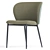 Modern Fabric Dining Chair Design 3D model small image 1