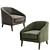 Modern Grey Armchair for Home 3D model small image 3