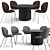 Modern Gubi Beetle Dining Set 3D model small image 1