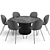 Modern Gubi Beetle Dining Set 3D model small image 2