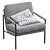 Modern Grey Armchair by Olta 3D model small image 1