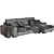 Luxury Poliform Dune Dormeuse Sofa 3D model small image 5