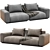 Italian Design Flexform 2-Seater Sofa 3D model small image 1