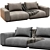 Italian Design Flexform 2-Seater Sofa 3D model small image 2