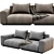 Italian Design Flexform 2-Seater Sofa 3D model small image 3