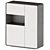 Contemporary Solid Wood Side Cabinet 3D model small image 3