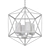 Antique Black Glass Chandelier Cage 3D model small image 2