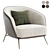 Elegant Blue Armchair - Plush Seating 3D model small image 2