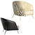 Elegant Blue Armchair - Plush Seating 3D model small image 4