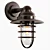 Bronze Hooded Cage Outdoor Wall Light 3D model small image 1