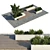 Urban Green Bench Collection & Landscape Furniture 3D model small image 1