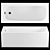 Roca Continental 170x70 Cast Iron Bathtub 3D model small image 1