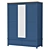 Vintage Inspired Wide 2-Door Wardrobe 3D model small image 2