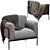 Velvet Alistair Armchair: Elegant Design 3D model small image 2