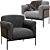 Velvet Alistair Armchair: Elegant Design 3D model small image 4