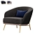 Sleek Blue Mine Armchair Design 3D model small image 2
