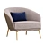 Sleek Blue Mine Armchair Design 3D model small image 4
