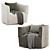 Modern Swivel Chair for Home 3D model small image 3